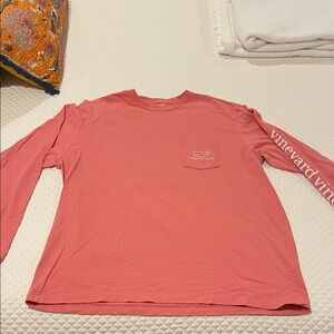 Vineyard Vines Men's Pink Long Sleeve Tee